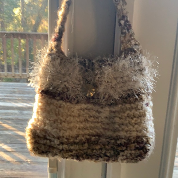Mocha knitted purse - Picture 1 of 3